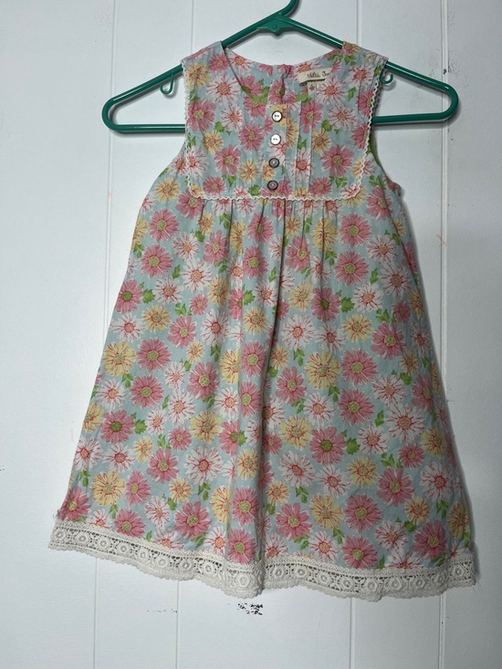 Matilda Jane Other - Matilda Jane Floral Lace Hem Dress - Pink, Yellow, Green Girls Size 6
